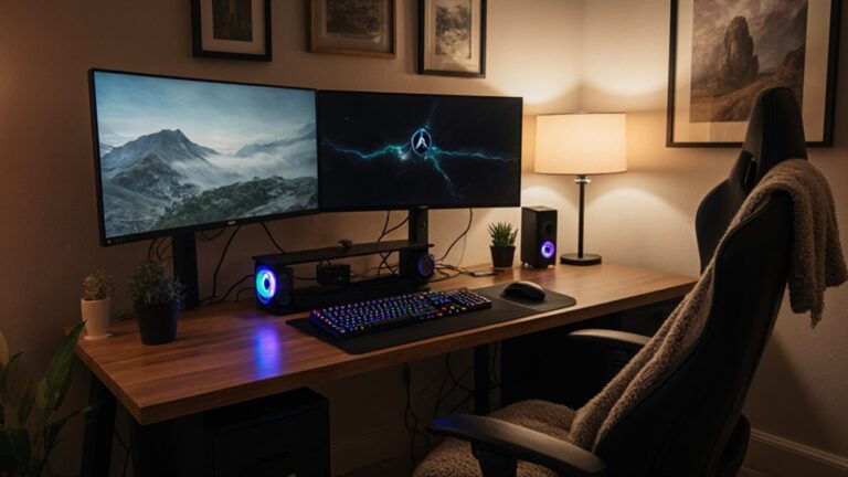 cozy gaming desk setups