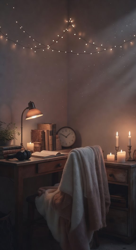 cozy study nook focused