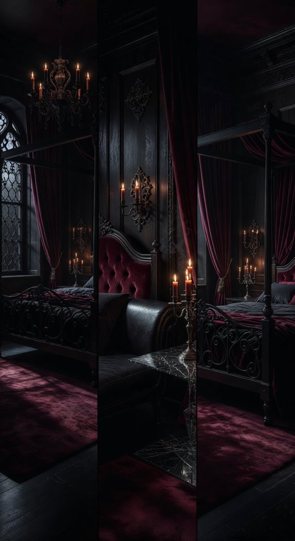 crimson velvet gothic bedroom luxury