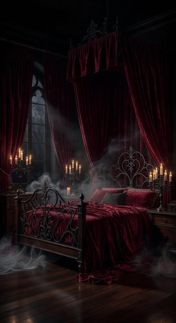 crimson velvet shadowed opulence