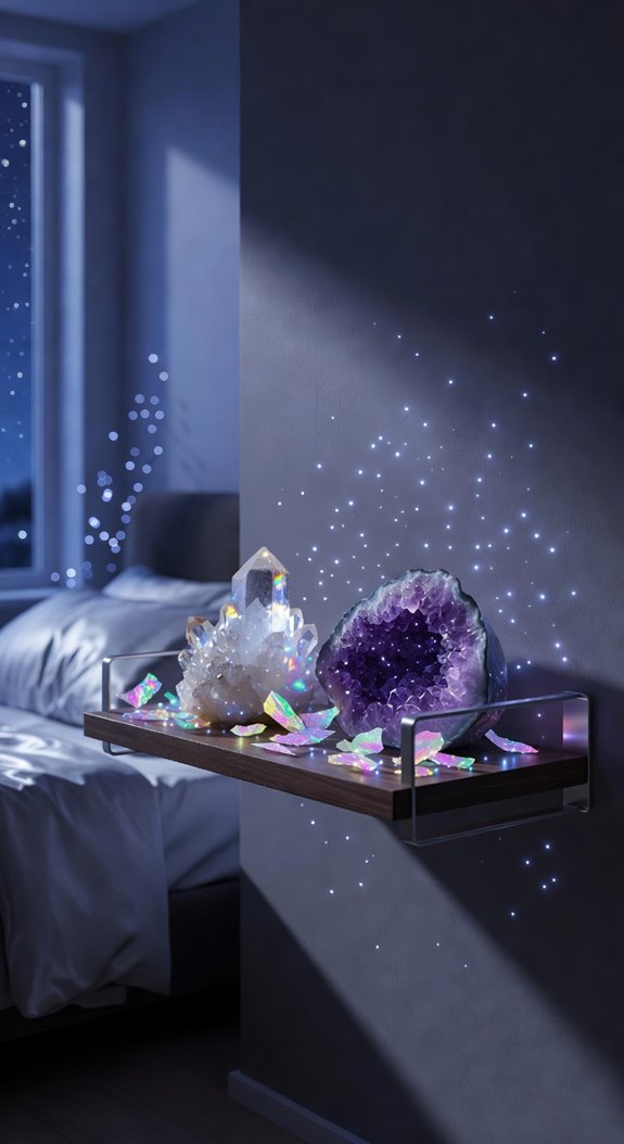 crystal and geode celestial display