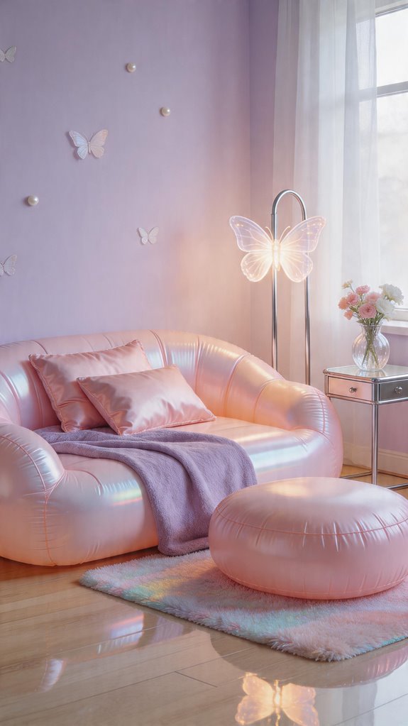 crystal clear inflatable chair warm palette