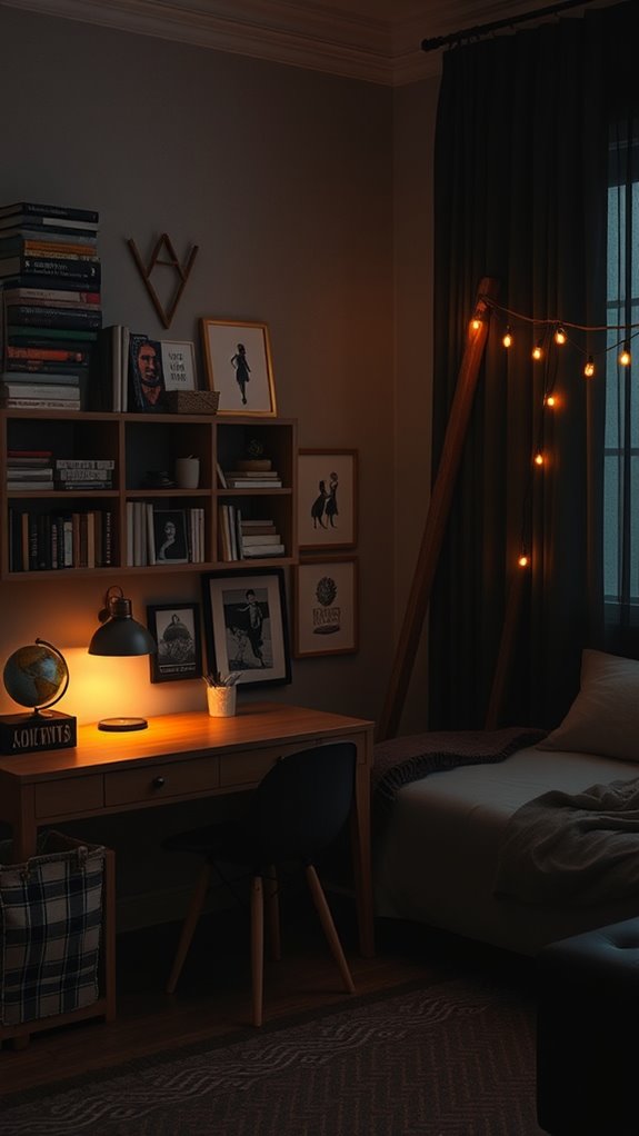 dark academia study room ambiance