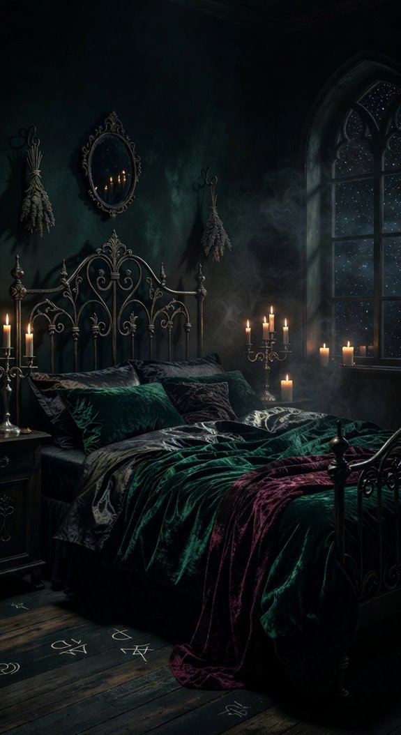 dark academia witchy bedroom ambiance