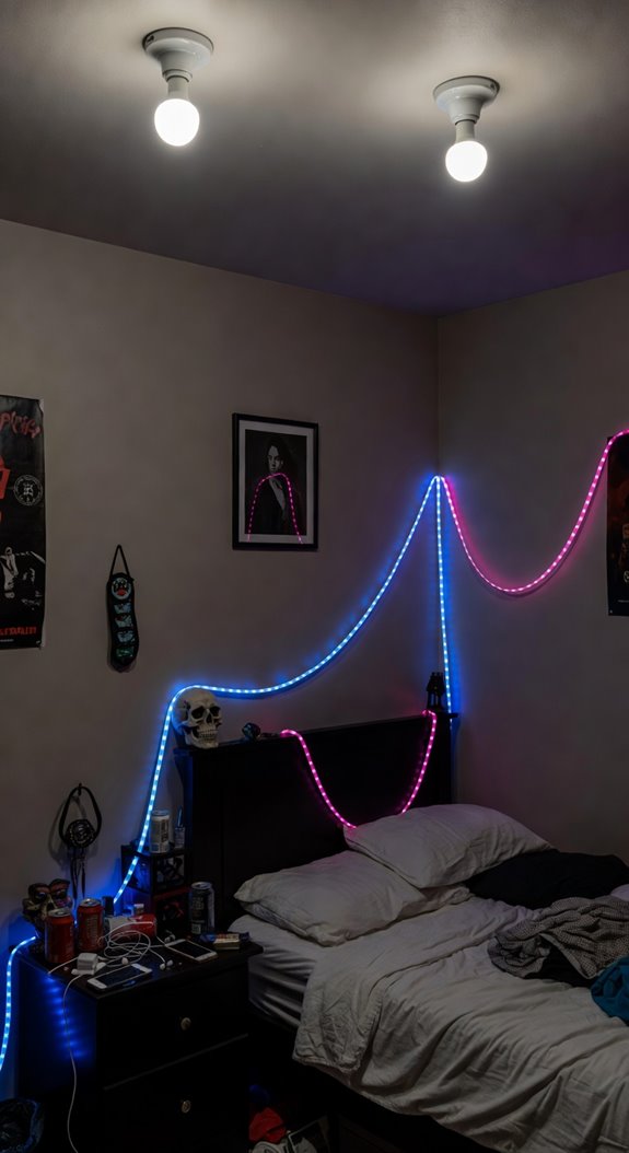 dark castle bedroom balance textures lighting