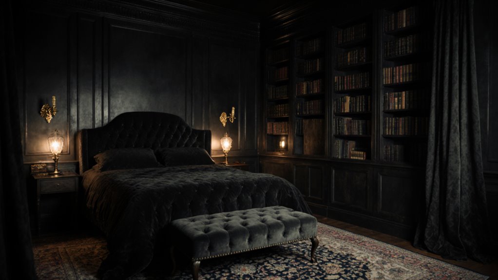 dark cozy bedrooms secret library feel