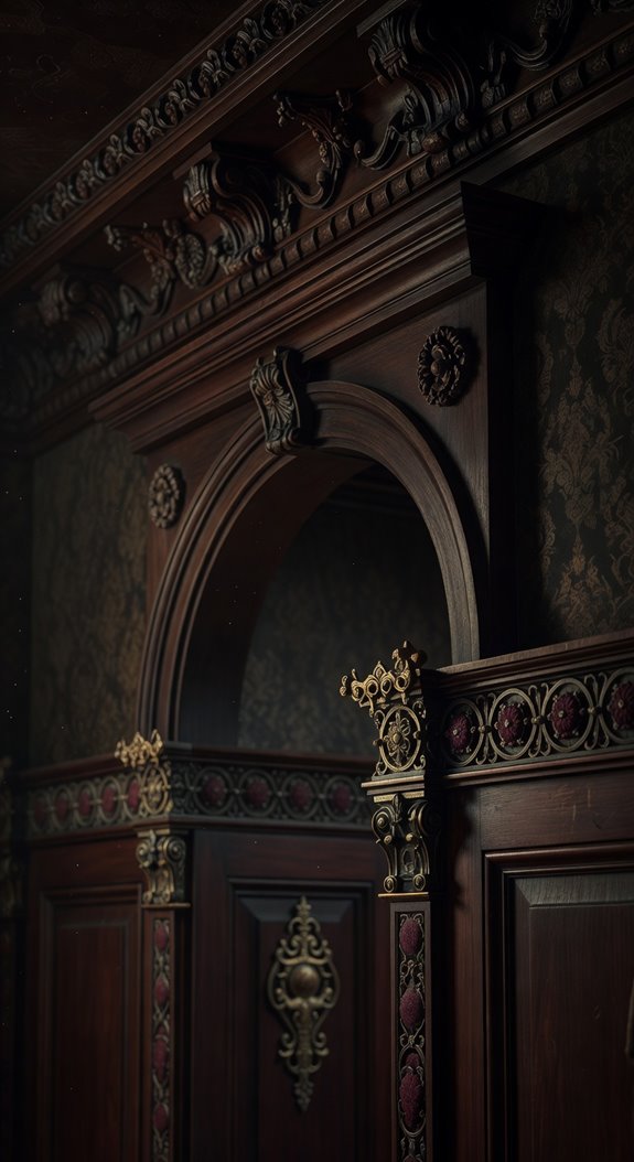 dark mahogany gothic molding details