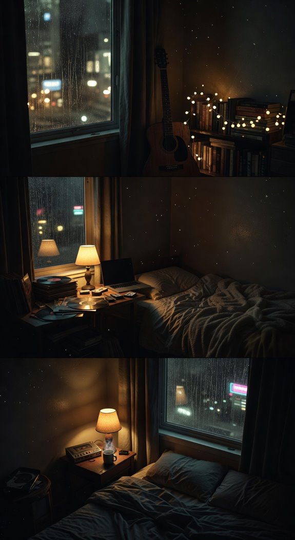 dark moody lo fi room styling