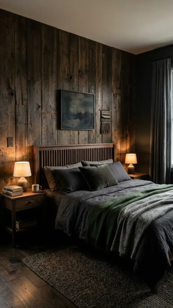 dark stained wood moody warmth