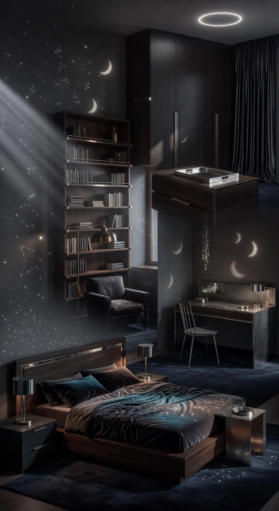 dark wood and metallic finishes harmony