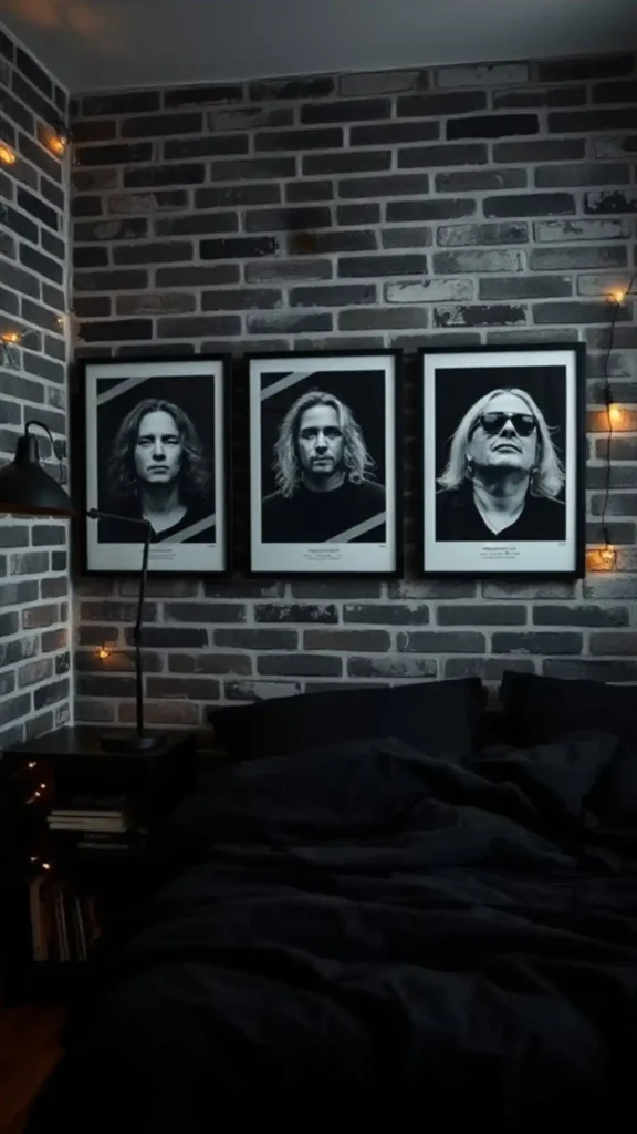 dedicated feature wall for grunge posters