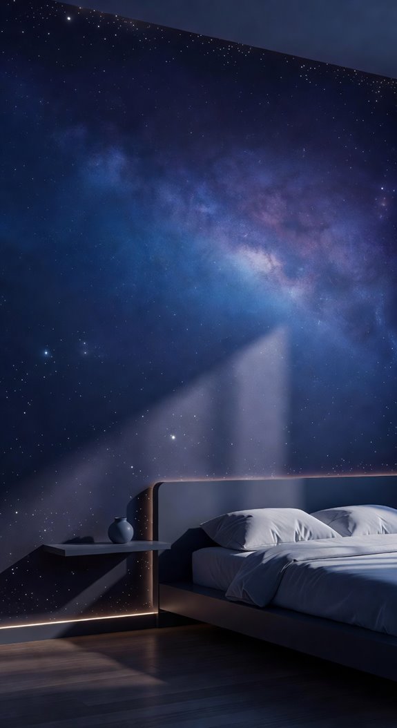 deep celestial toned accent wall