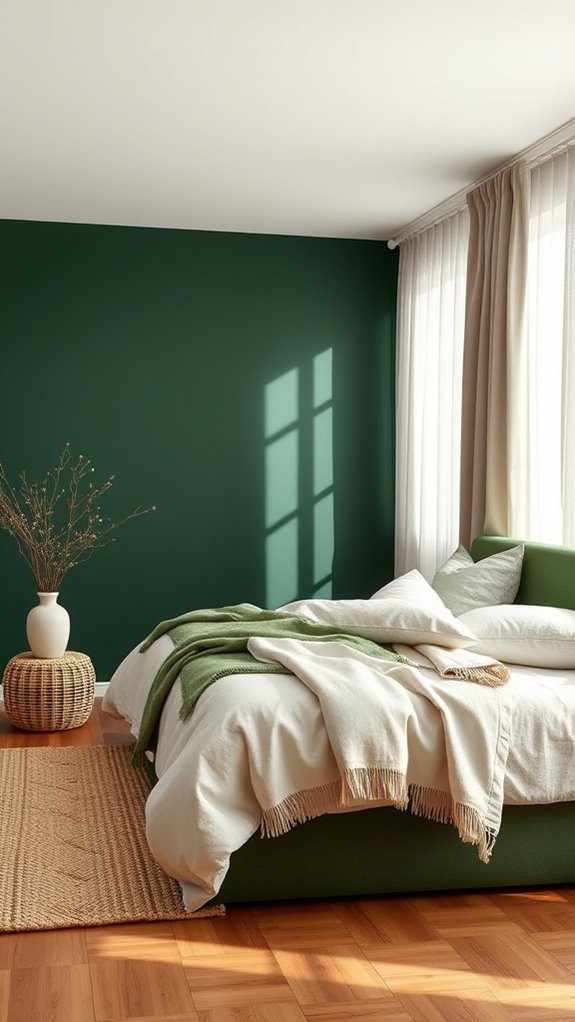 deep forest green natural linen