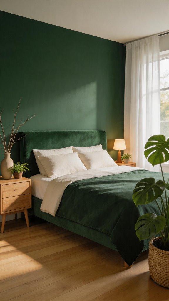 deep green bedroom cocooning palette