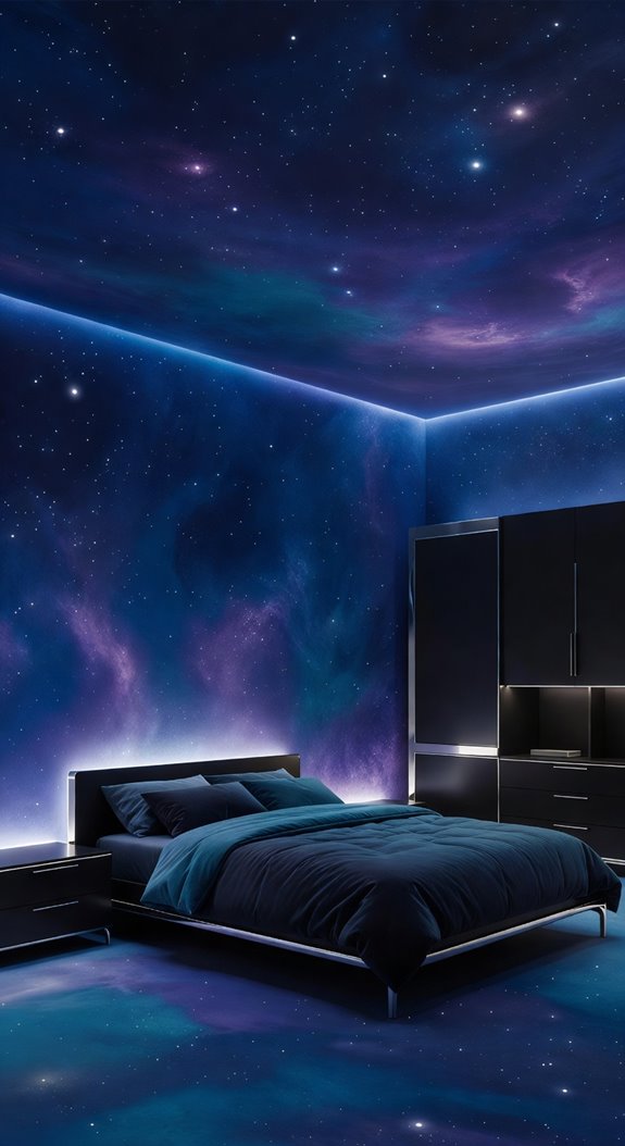 deep navy base with electric accents