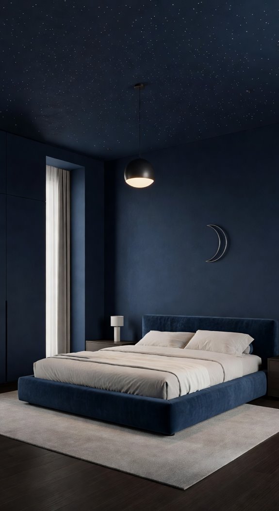deep navy warm accents balance