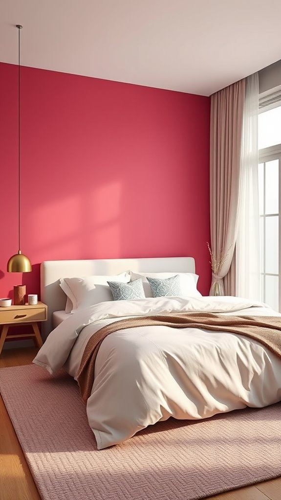 deep pink walls exude sophistication