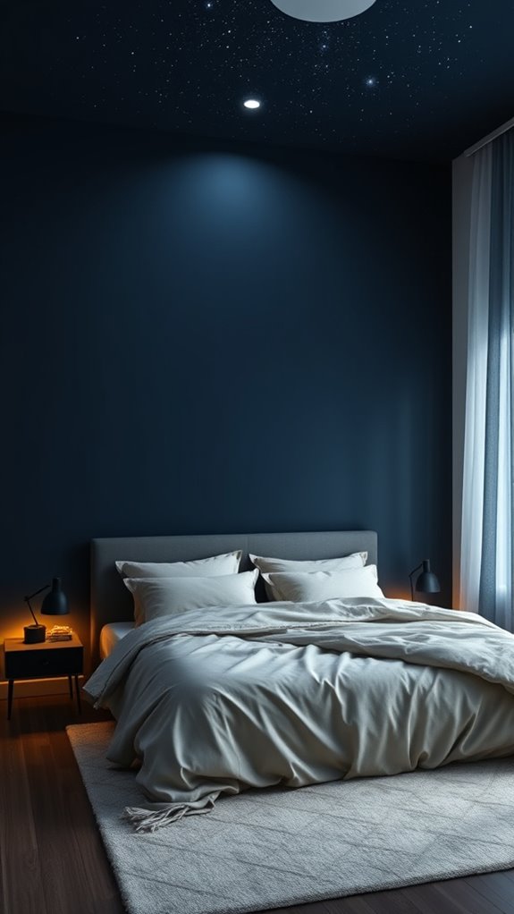 deep space navy bedroom sanctuary