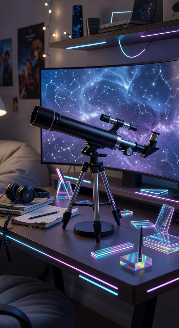 desk friendly brass or matte black telescope