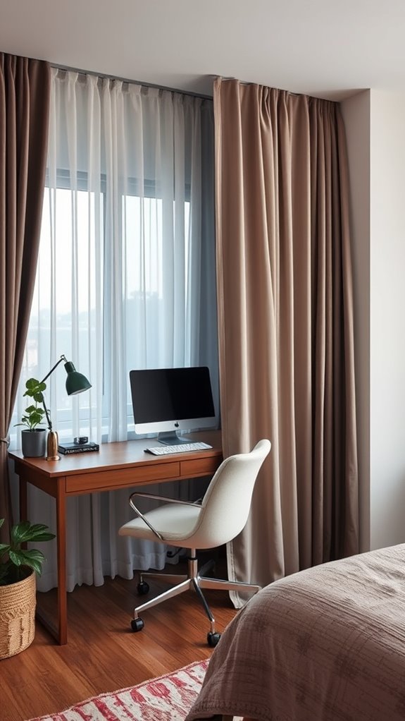 divider curtain for home office concealment