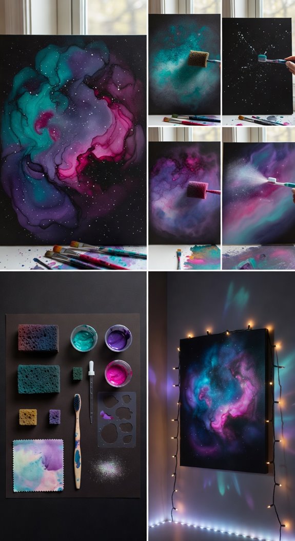 diy nebula art quick acrylic galaxy inspired