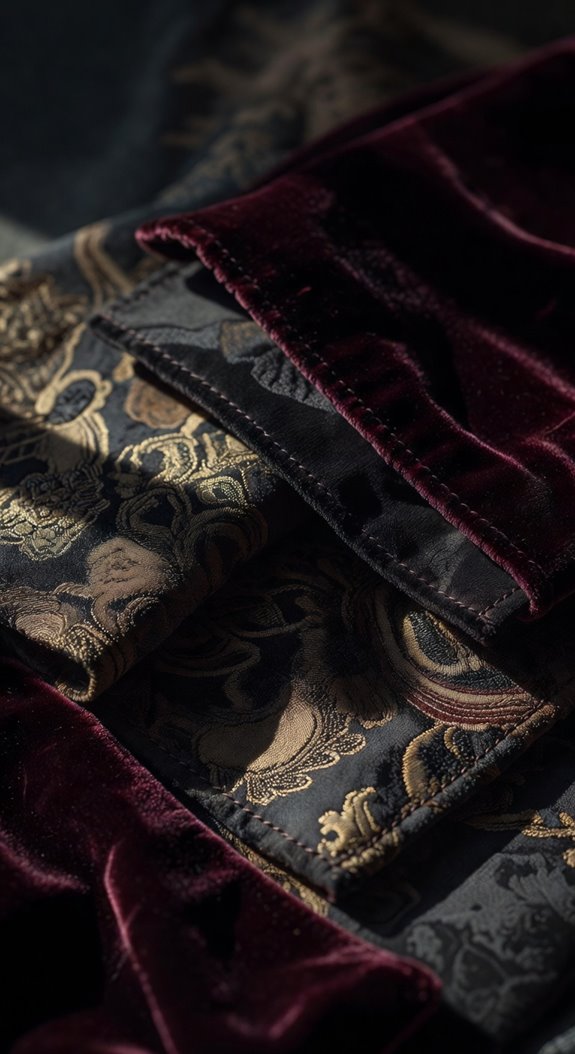 drape velvet wool accents
