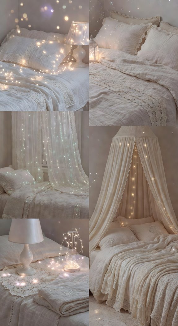 dreamy linen and lace layering