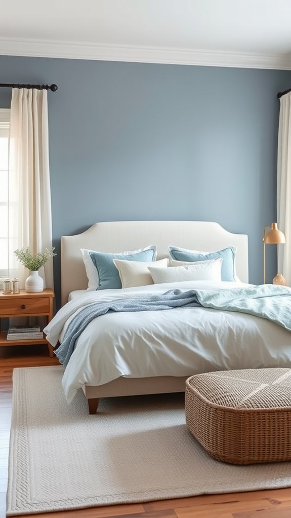 dusty blue cream coastal restraint