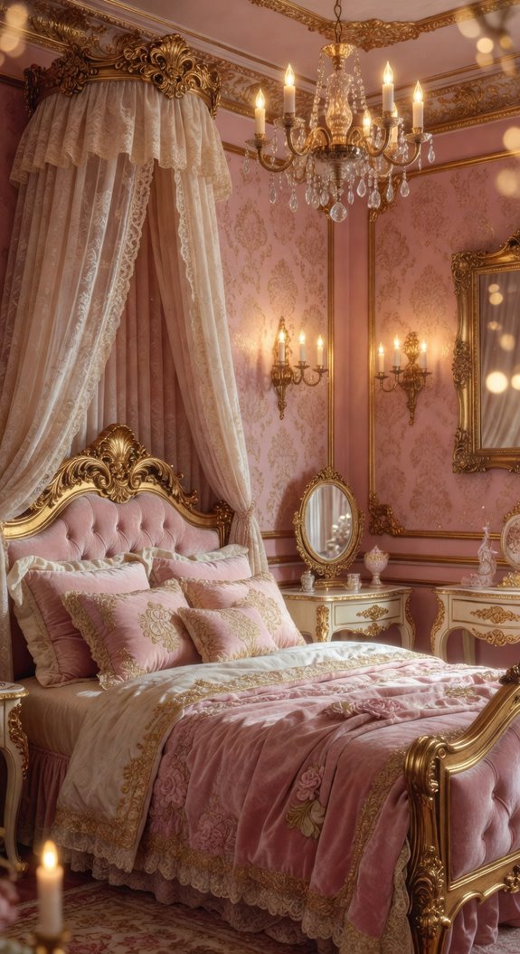 dusty rose antique gold ivory cream