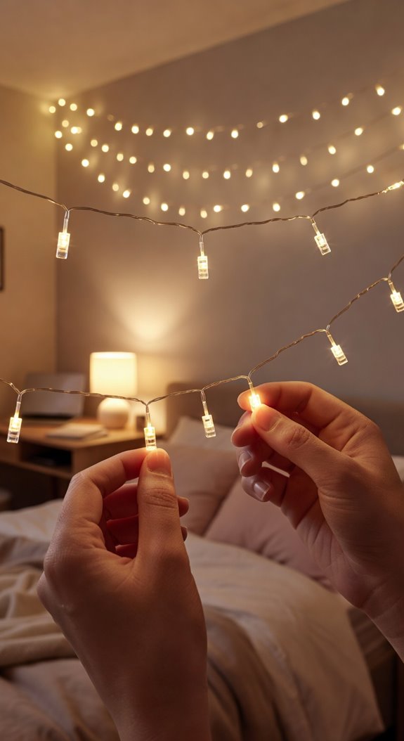 easy mess free fairy light setup