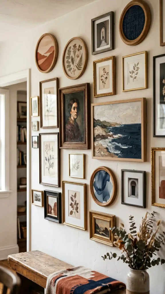 eclectic gallery wall ensemble