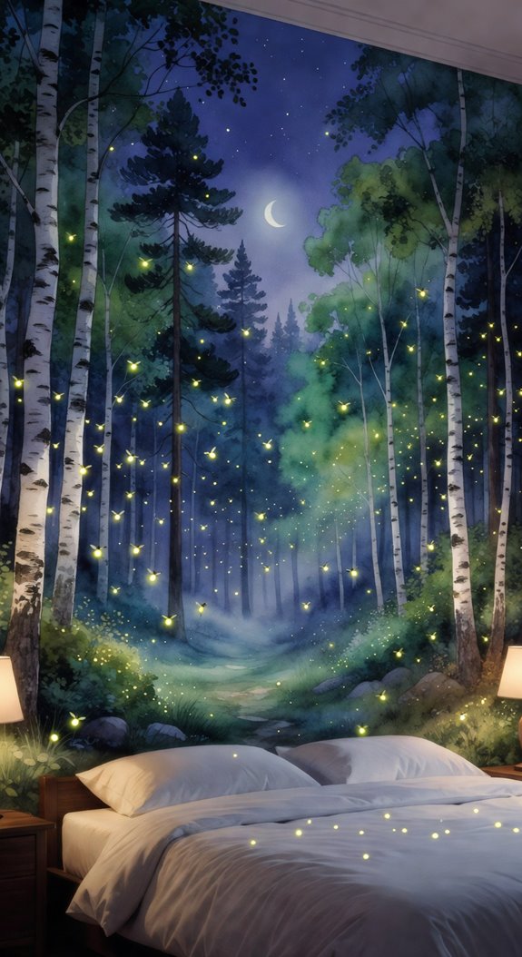 enchanted woodland mural sanctuary ambiance