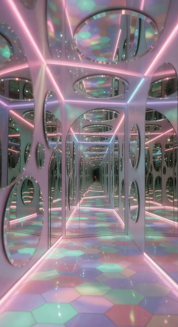 endless mirrored tranquil corridor