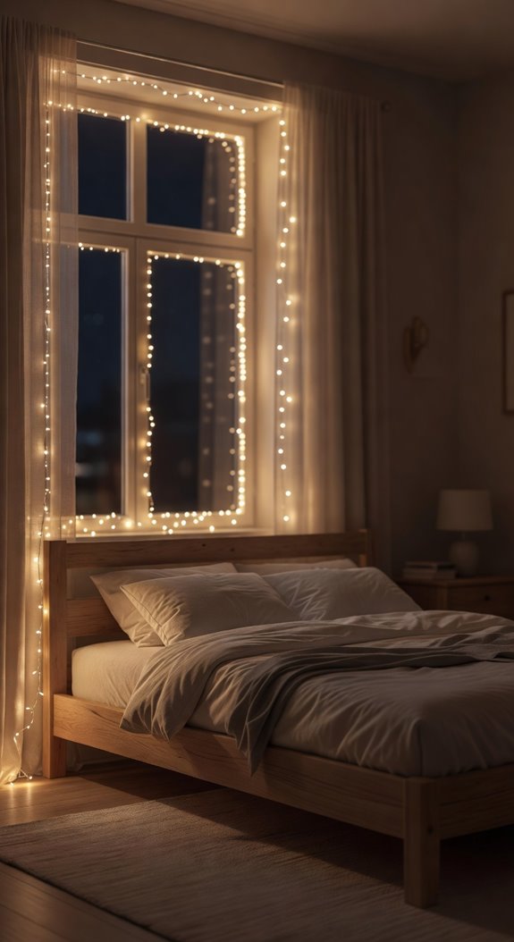 fairy lights outline window