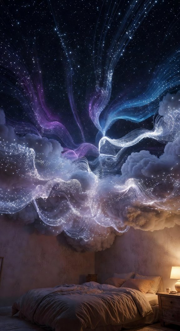 fiber optic clouds with stars