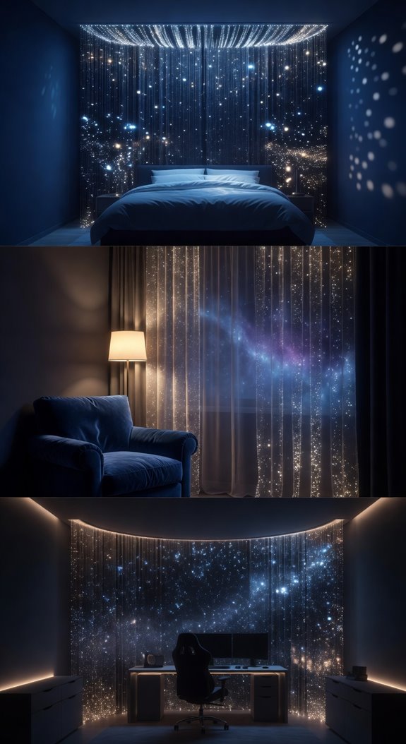 fiber optic starry curtain backdrop