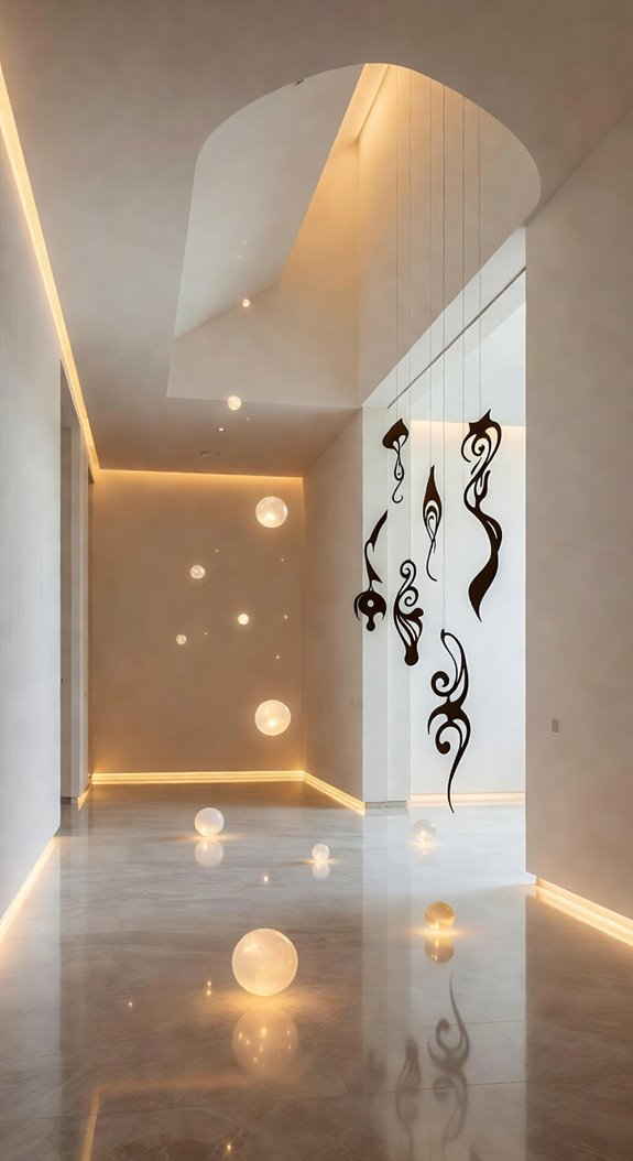 floating globe pendant depth illusion