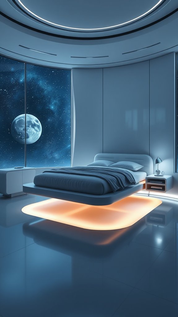 floating gravity defying bedroom aesthetic