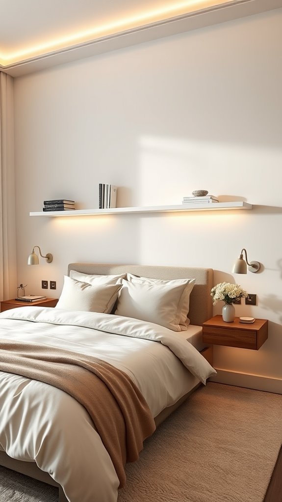 floating nightstands liberate space