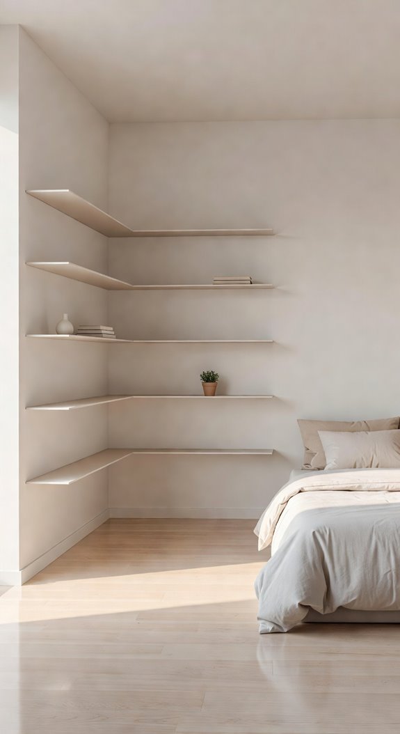 floating shelves free floor space