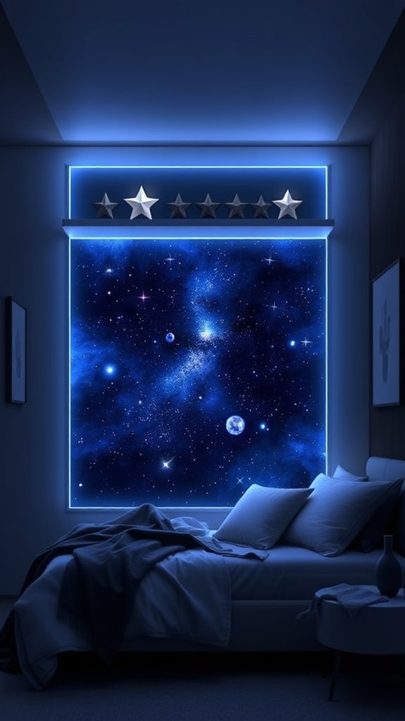 floating shelves galaxy inspired display