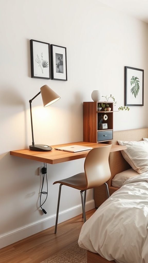 floating wall mounted desk minimalism