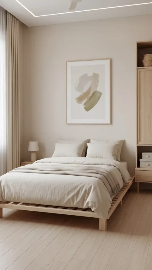 floor bed lowers visual center airy minimalist
