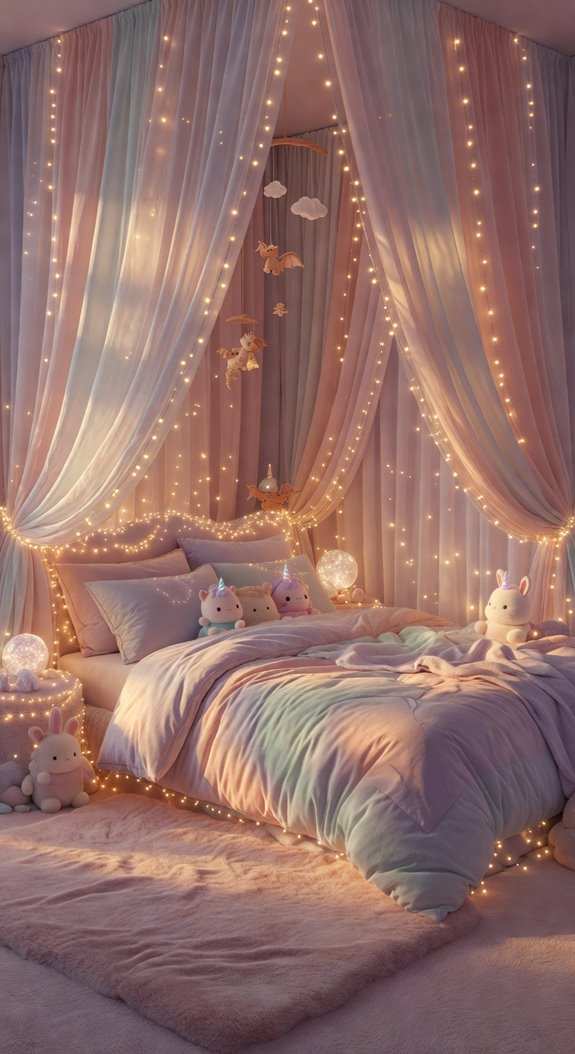 floor to ceiling curtains create coziness