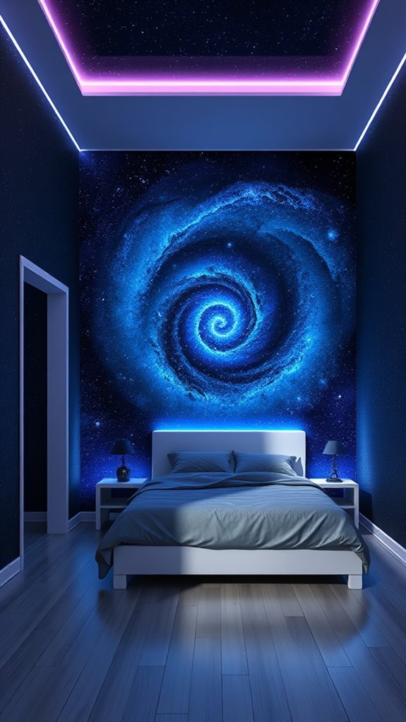 floor to ceiling galaxy mural backdrop
