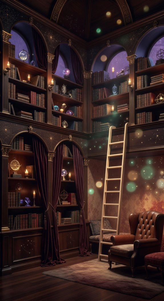 floor to ceiling oak library spectacle