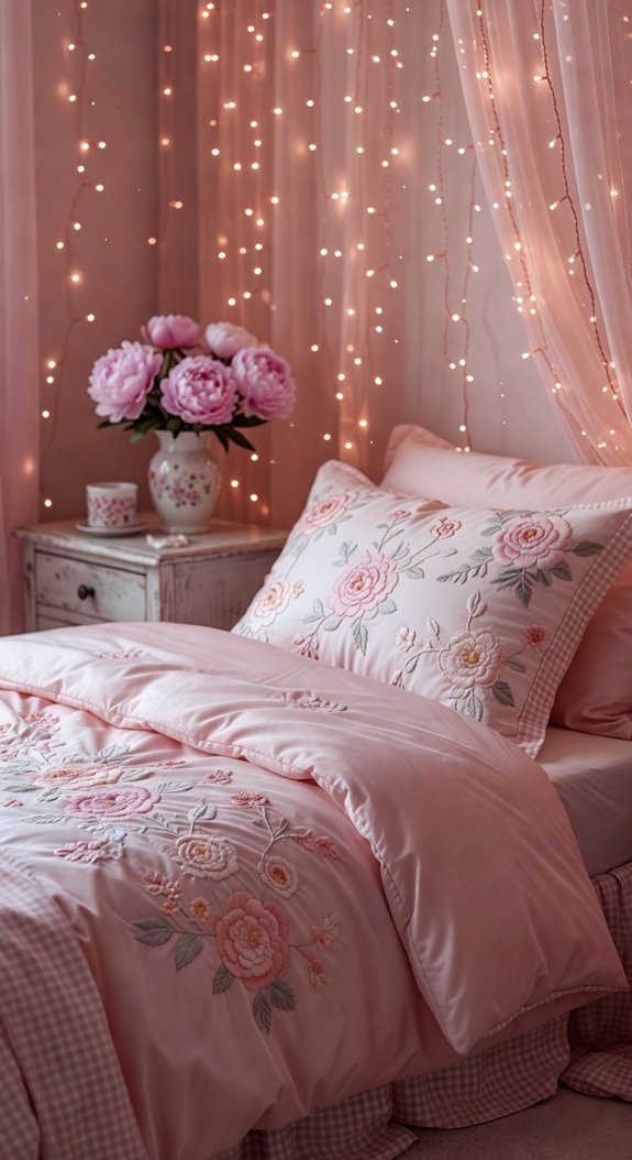 floral accents soft girl bedroom