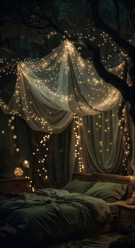 forest canopy with draped fabric
