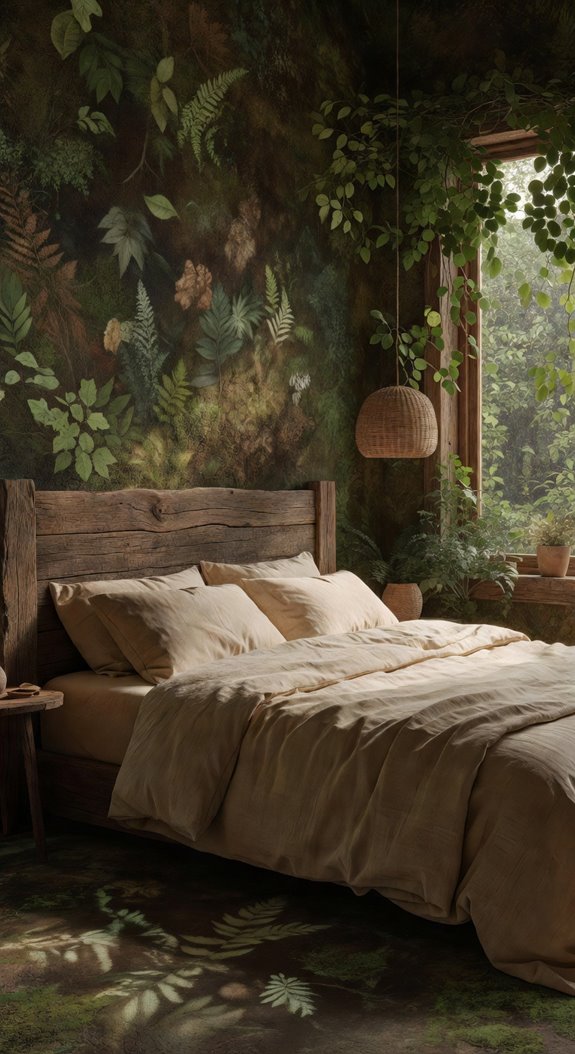 forest greens browns warm neutrals