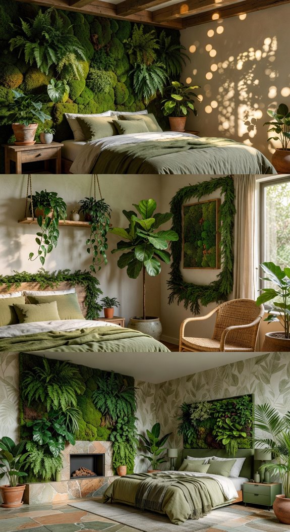 forest inspired living walls and pothos